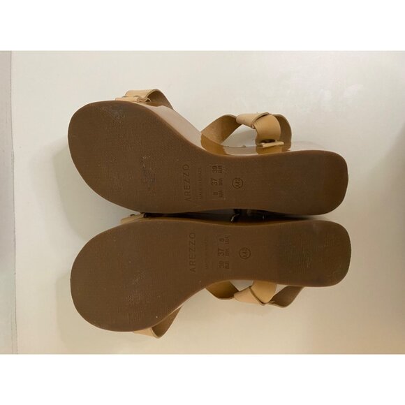 Arezzo Brazilian Studded Platform Wedges Women EU 39 US 8 Leather Strappy Sandal - Picture 11 of 14